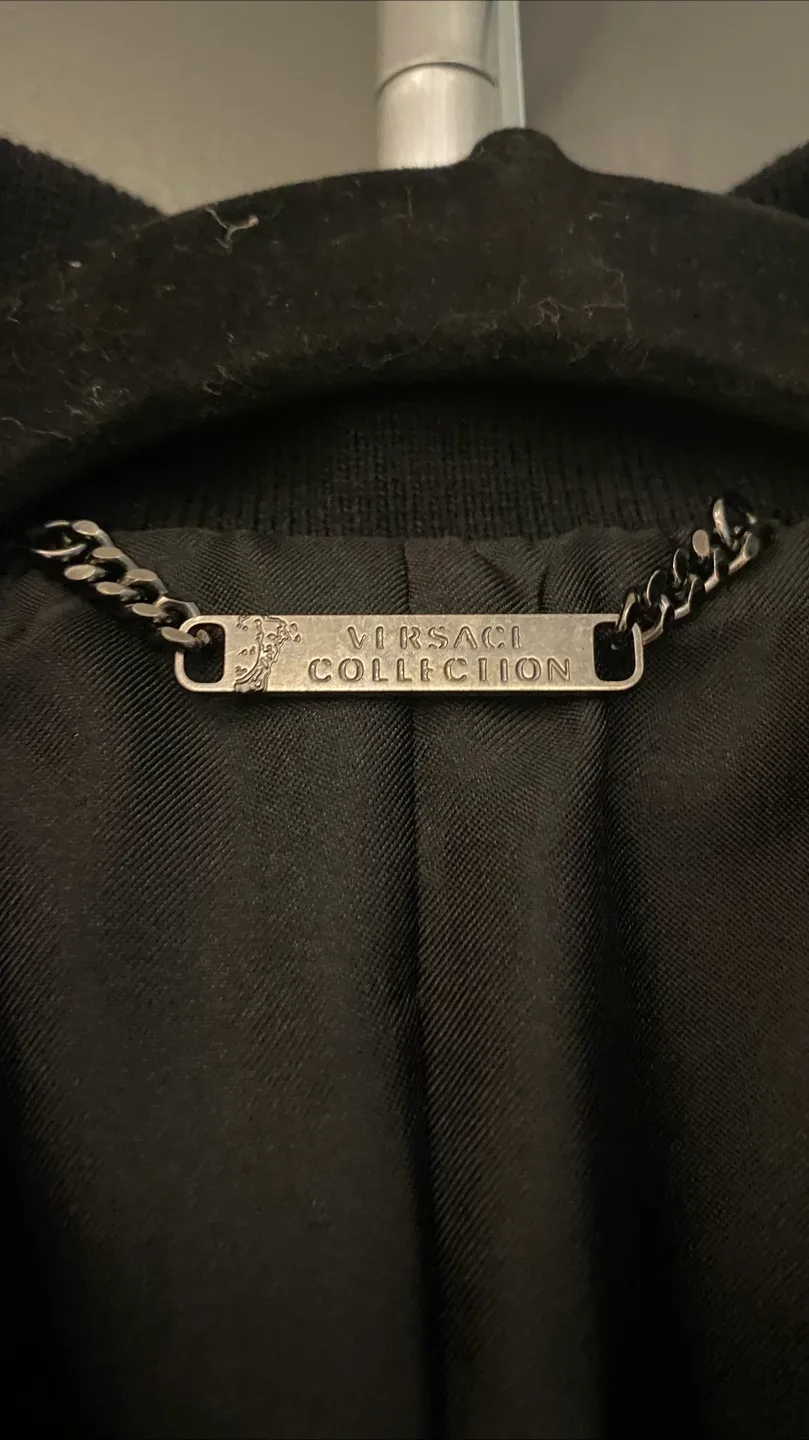 Versace Collection Leather & Woven Jacket image indicator(5)