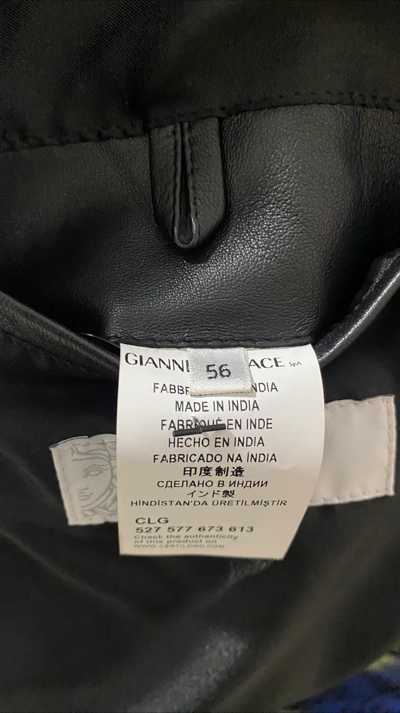 Versace Collection Leather & Woven Jacket image indicator(8)