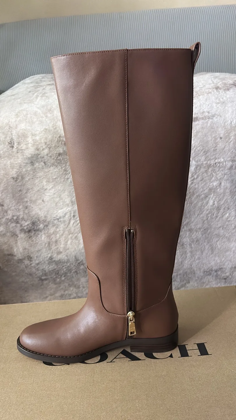 Coach Marlin Leather Boots, Size 7