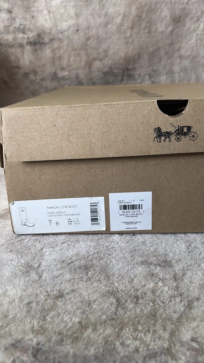 Coach Marlin Leather Boots, Size 7 image indicator(4)