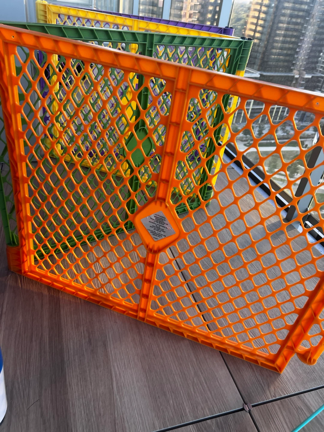 Colorful Baby Playpen Panels - Orange, Green, Purple