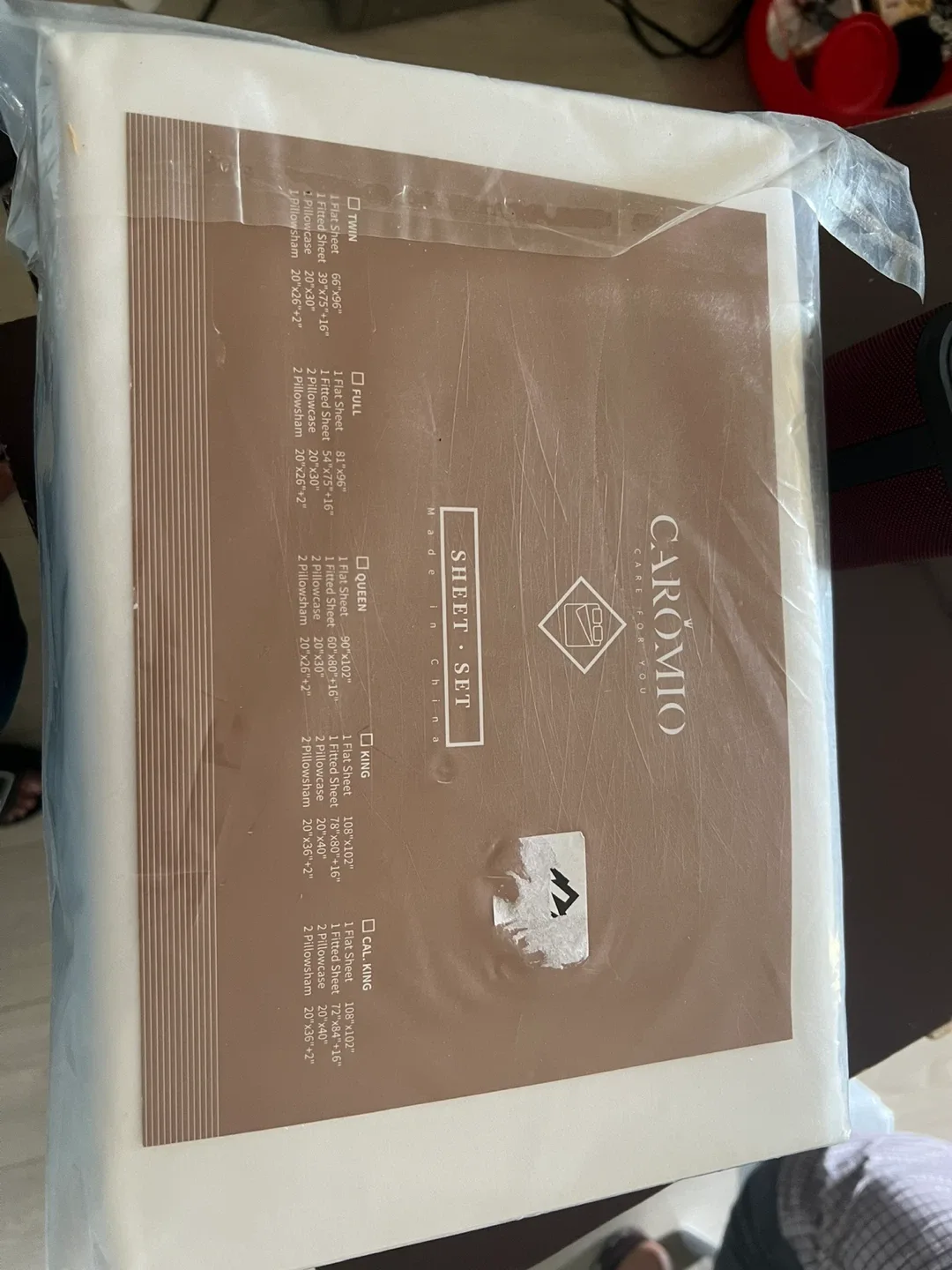 CAROMIO Bamboo Sheets Set - King Size, White, New thumbnail