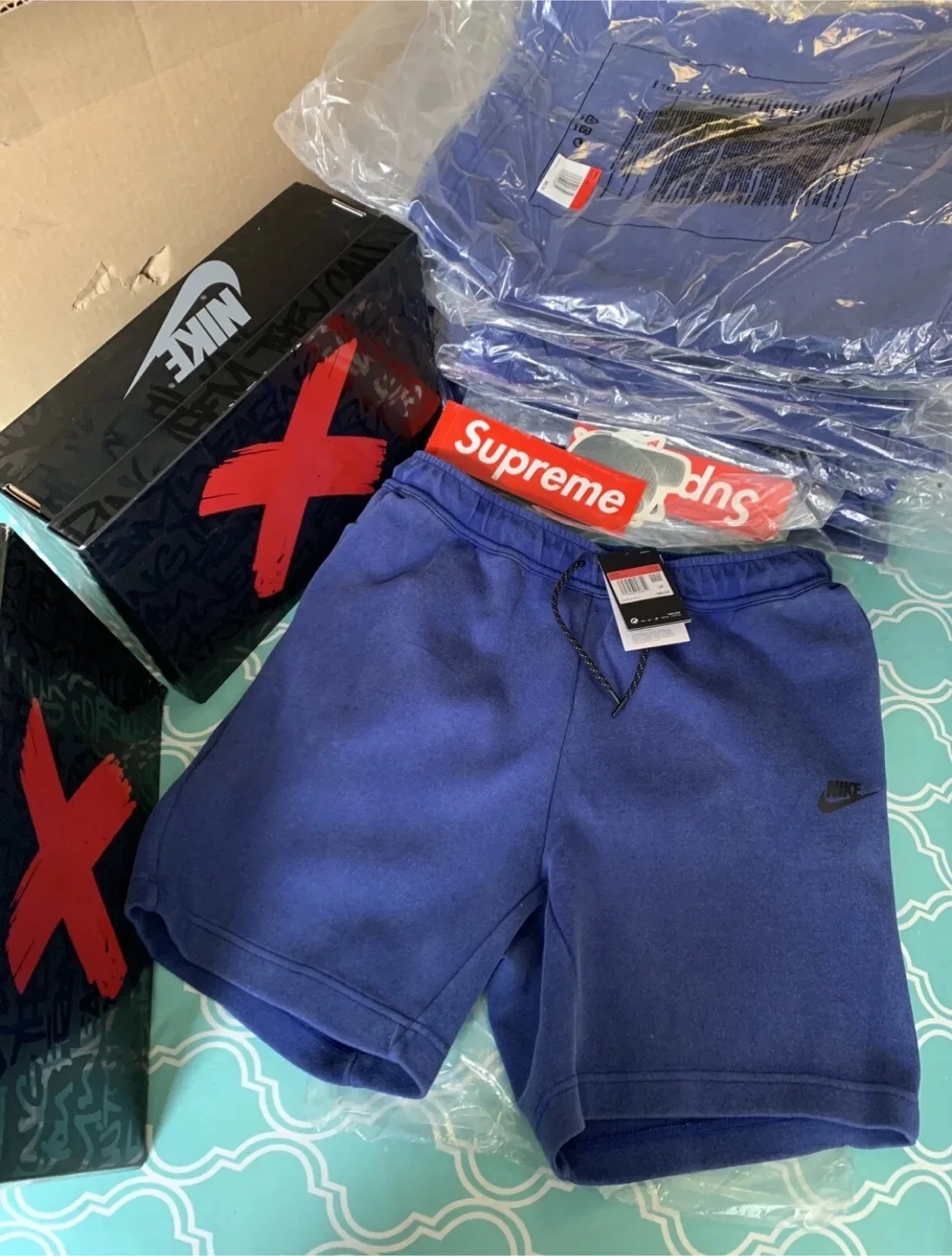 Nike Tech Fleece Shorts - Blue, Size L thumbnail