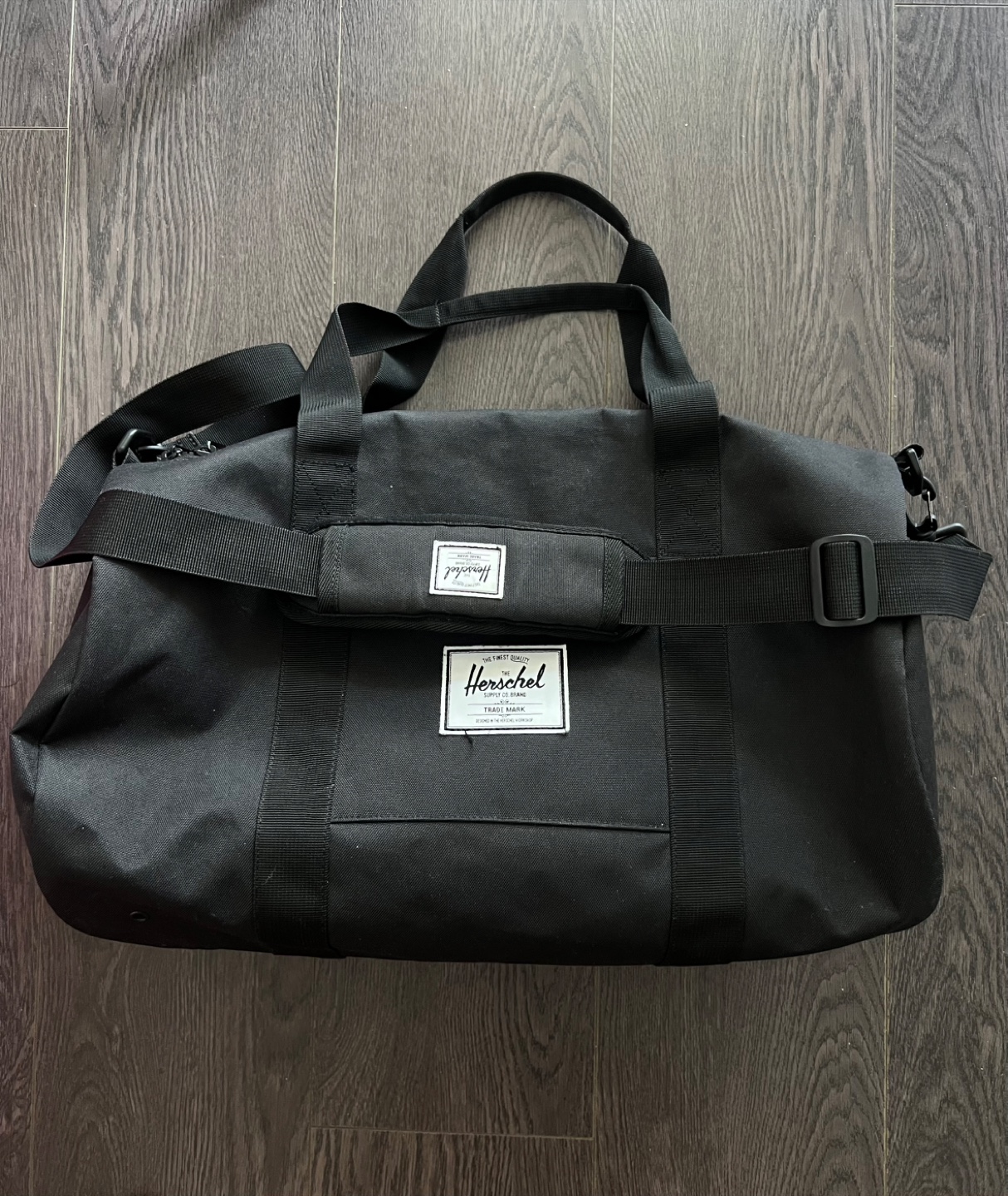 Herschel Black Duffle Bag