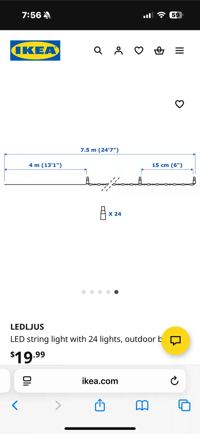 IKEA LEDLJUS String Lights, 4m, New in Box image indicator(4)