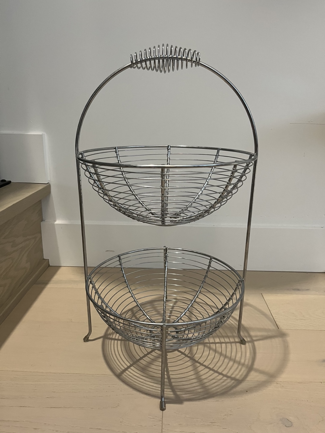 2 Tier Chrome Plated Steel Fruit Basket
