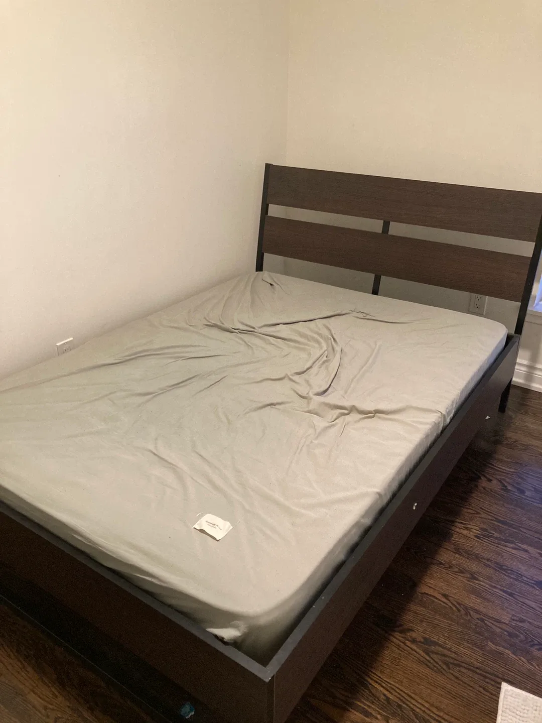 IKEA Queen Size Bed Frame - Dark Wood thumbnail