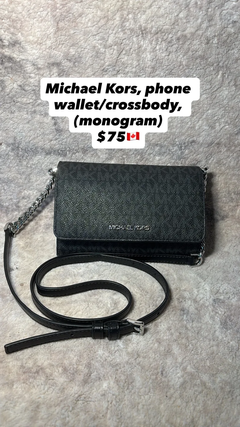 Michael Kors Monogram Phone Wallet Crossbody