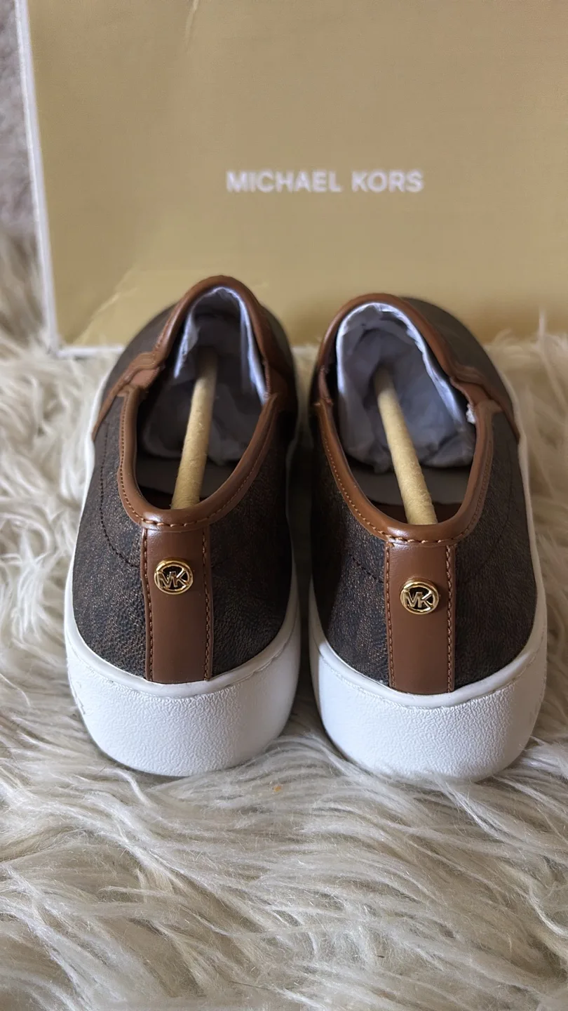 Michael Kors Teddi Slip On, Size 6.5M, Brown/Luggage image indicator(2)