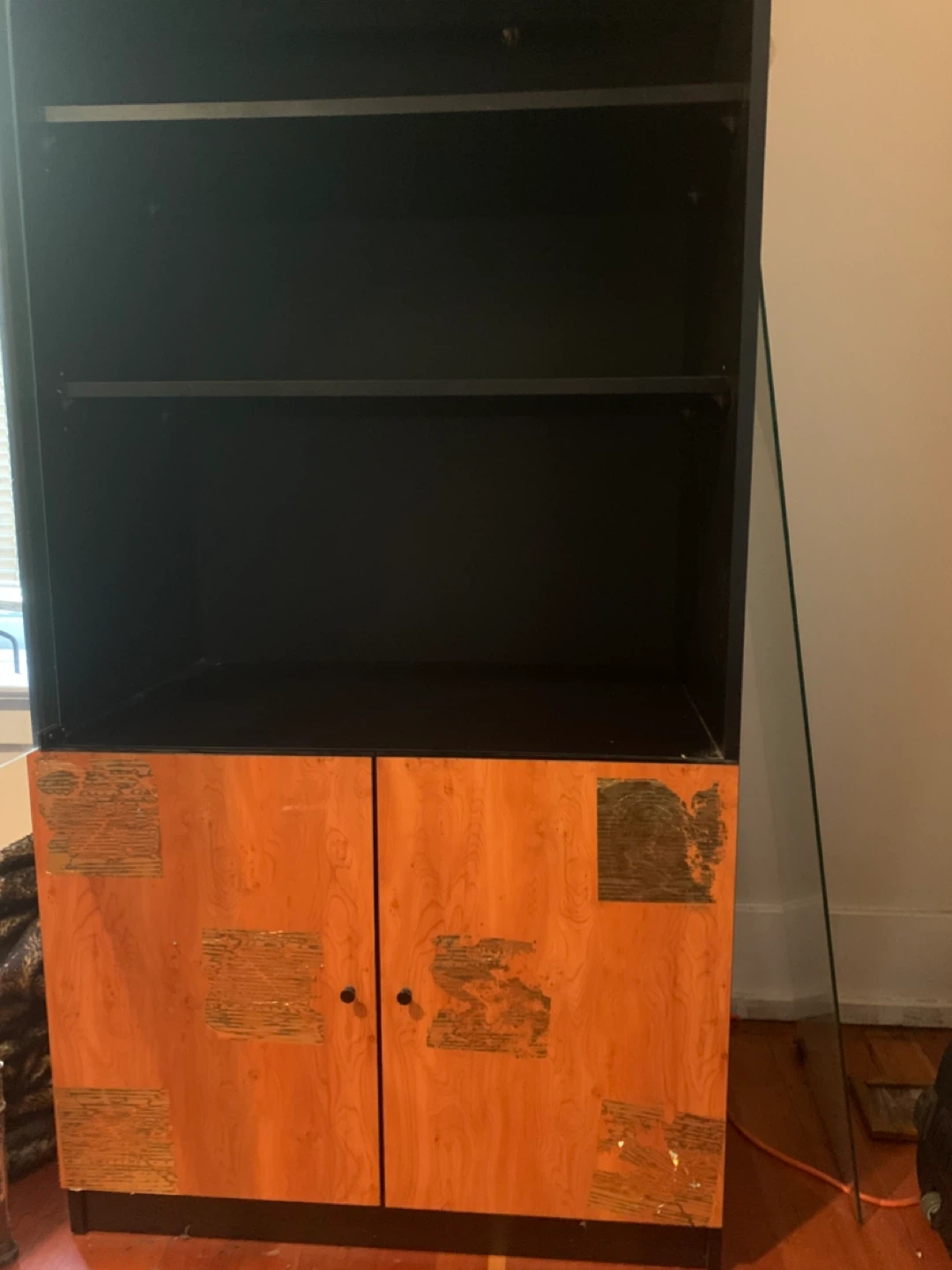 Black and tan display cabinet - photo 2