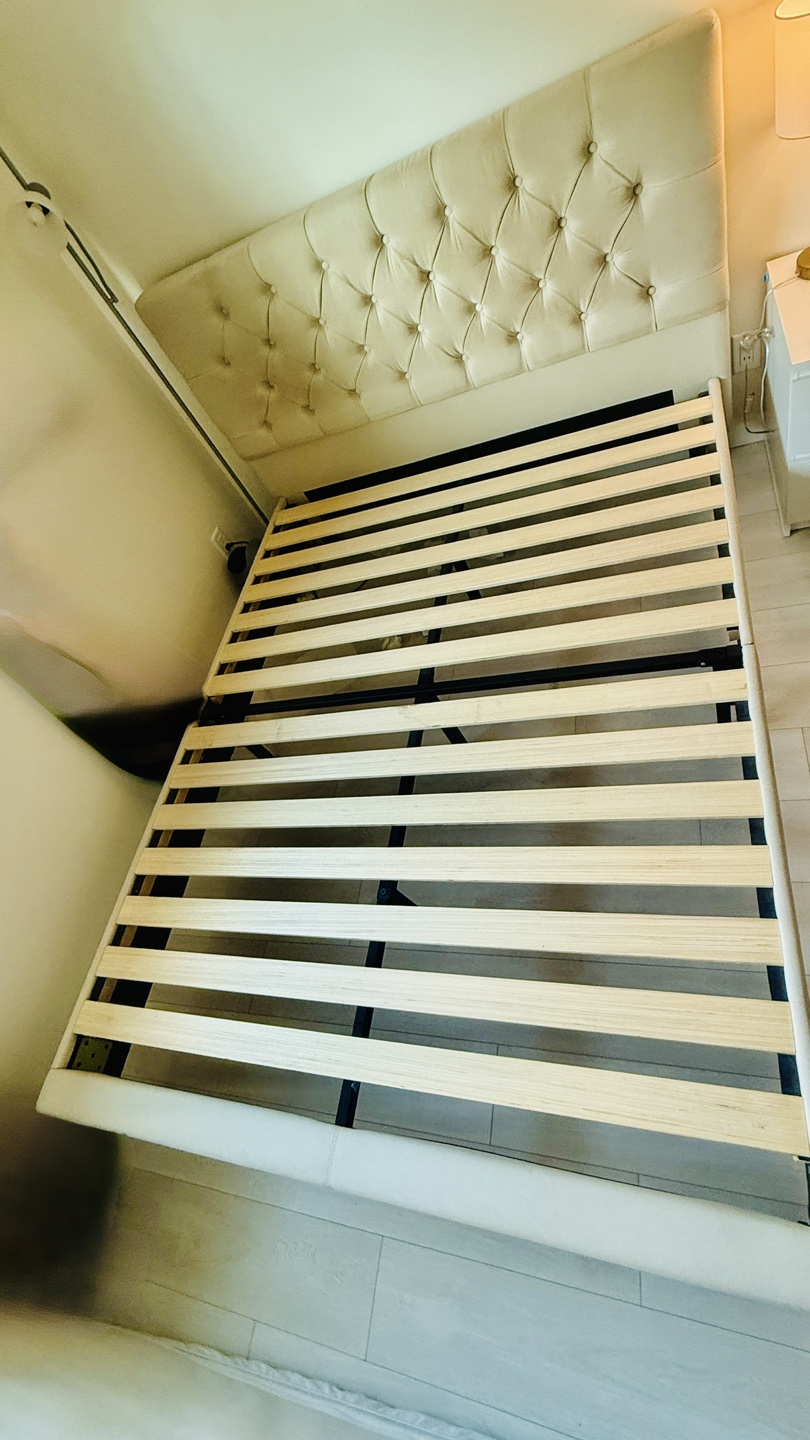Beige Tufted Queen Bed Frame - photo 3