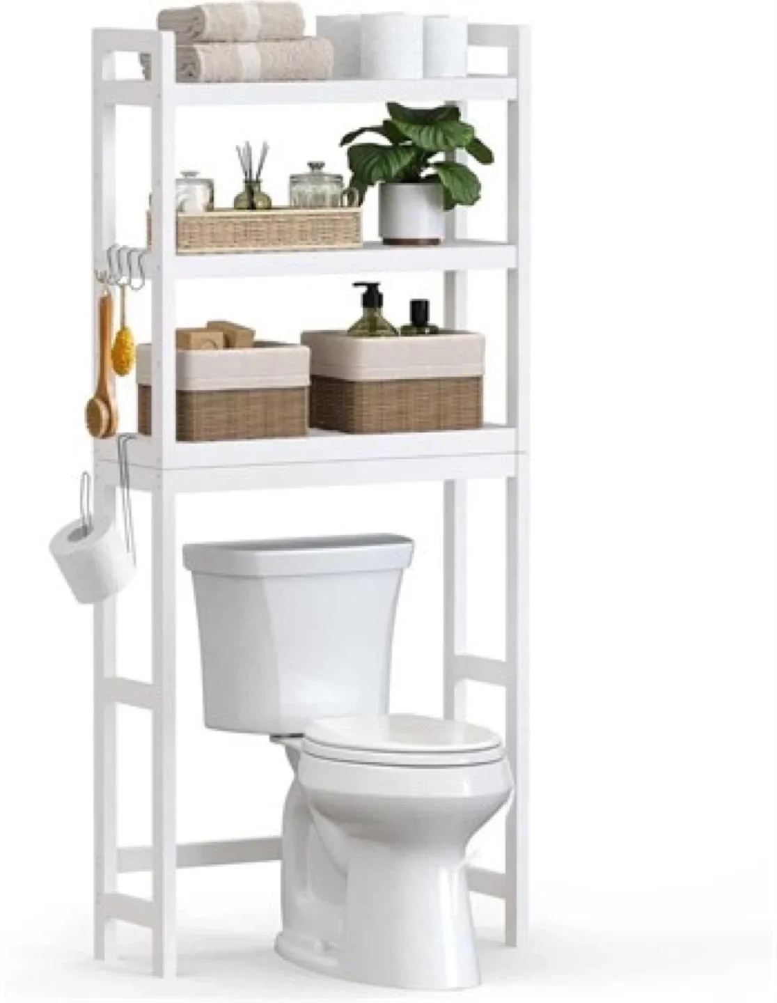 White Over-the-Toilet Storage Shelf
