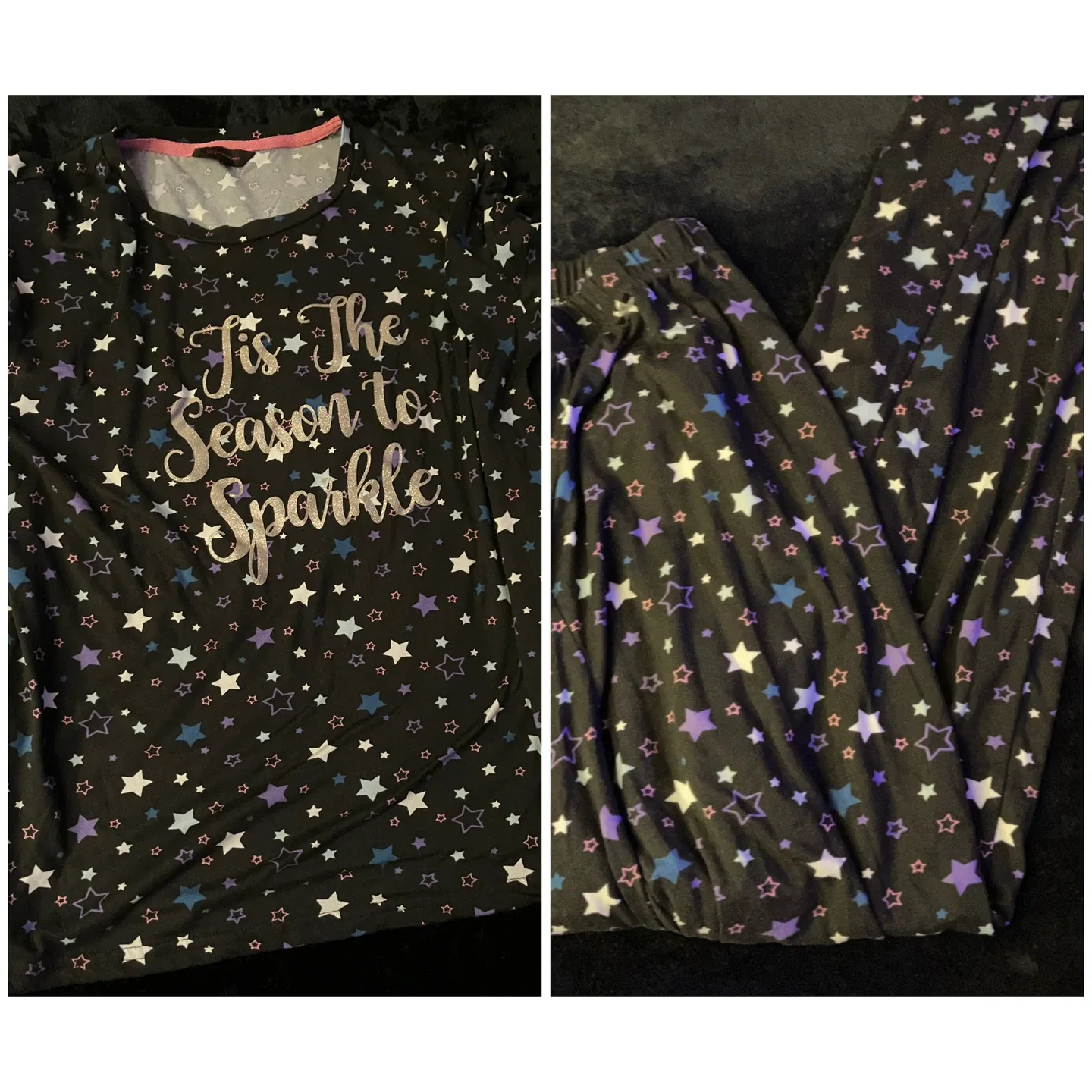 (No Boundaries) Sparkle Pajama Set - Size Women Large thumbnail