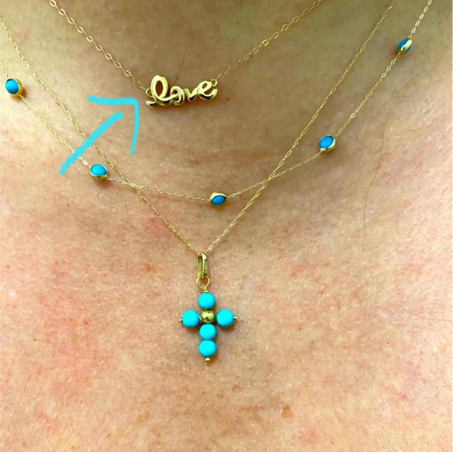 1OK YELLOW GOLD “LOVE” SCRIPT NECKLACE thumbnail