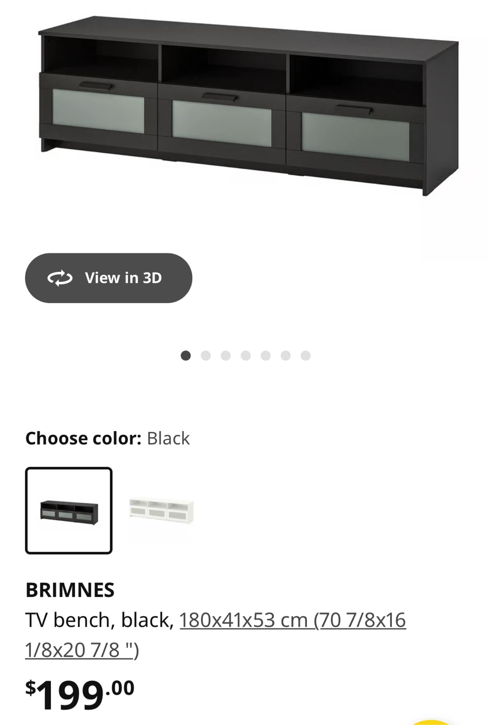 IKEA Brimnes TV Bench - Black