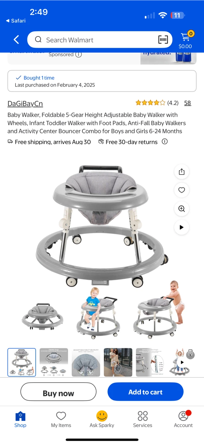 DaGiBayCn Baby Walker, Adjustable Height - photo 2