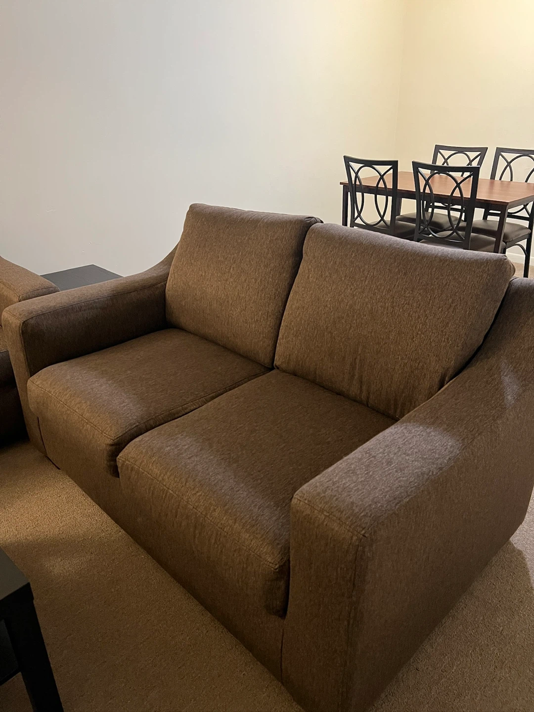 Brown Loveseat Sofa + Couch