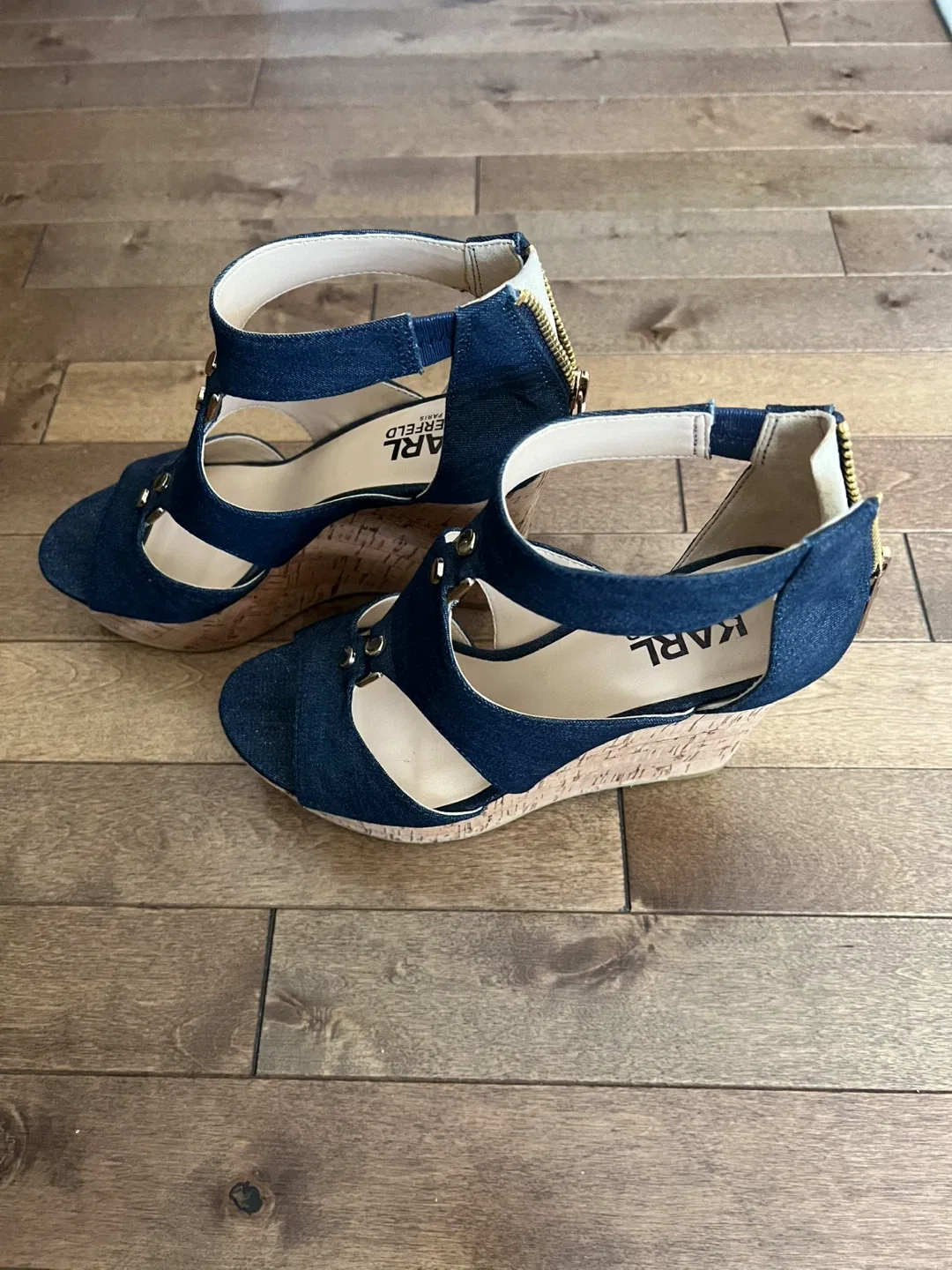 Brand new @Karl Lagerfeld” Wedge Sandals image indicator(3)