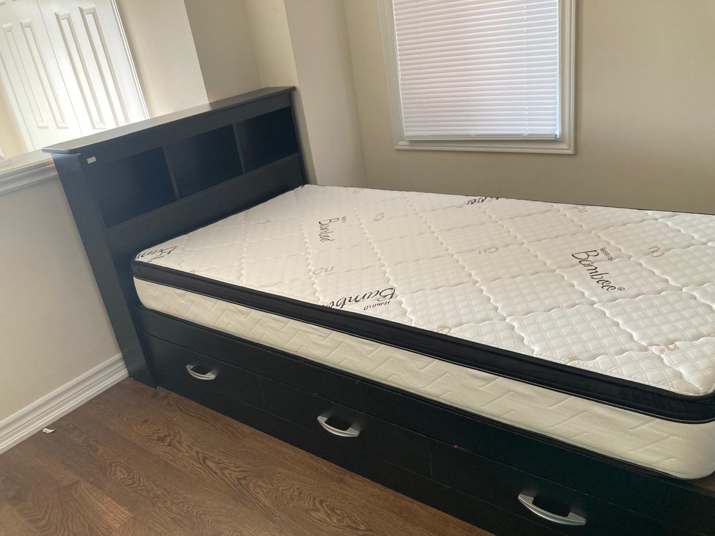 Single Bed Frame with Drawers and Headboard