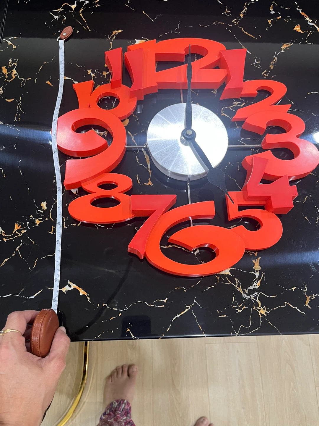 Red Number Wall Clock - photo 2