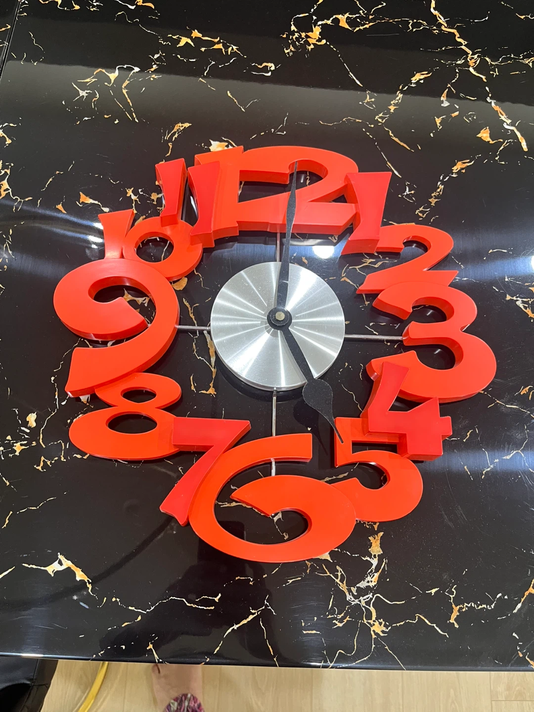 Red Number Wall Clock