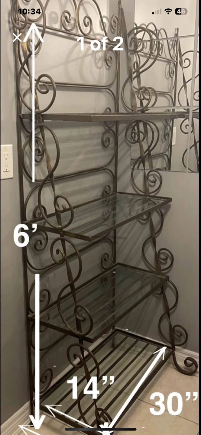 Wrought Iron Shelf - 6 ft x 30 in x 14 in