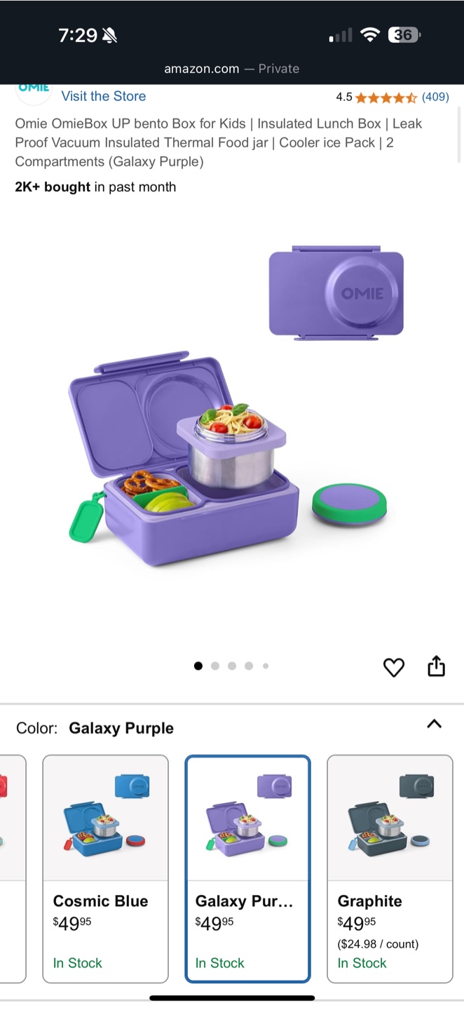 OmieBox UP Bento Box - Galaxy Purple