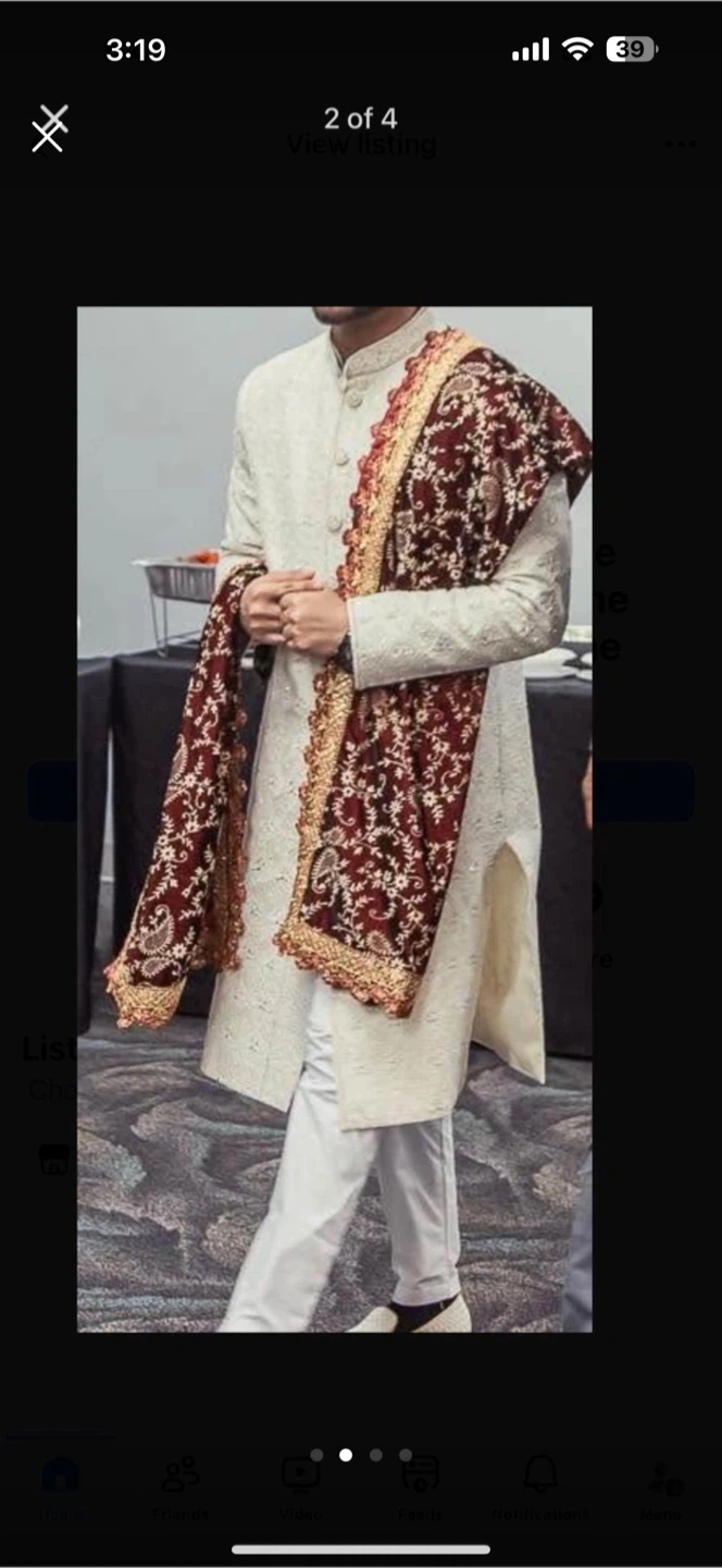 Men's Cream Sherwani Outfit with Turban