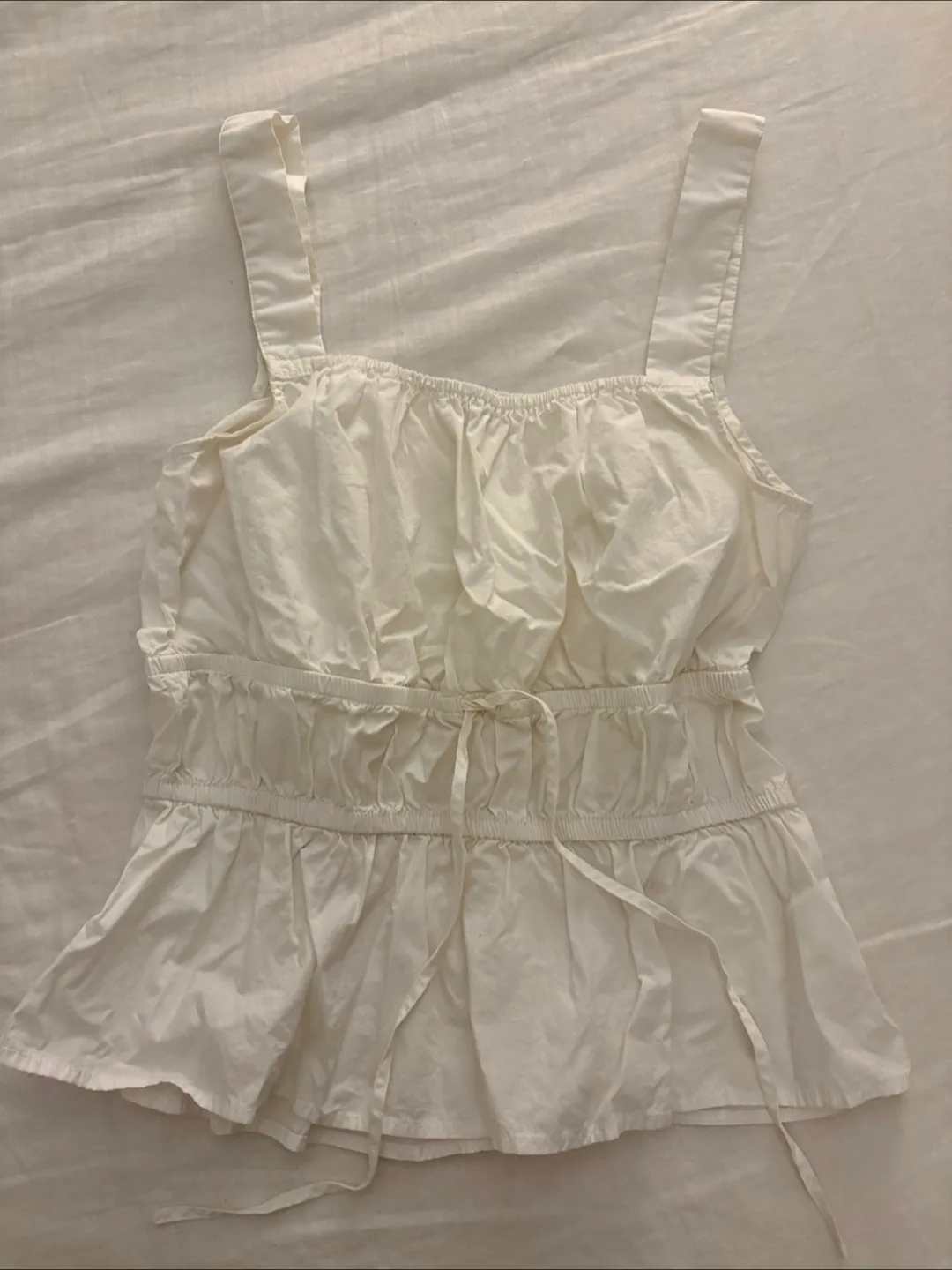 Vintage White Cotton Tank Top - M/M thumbnail