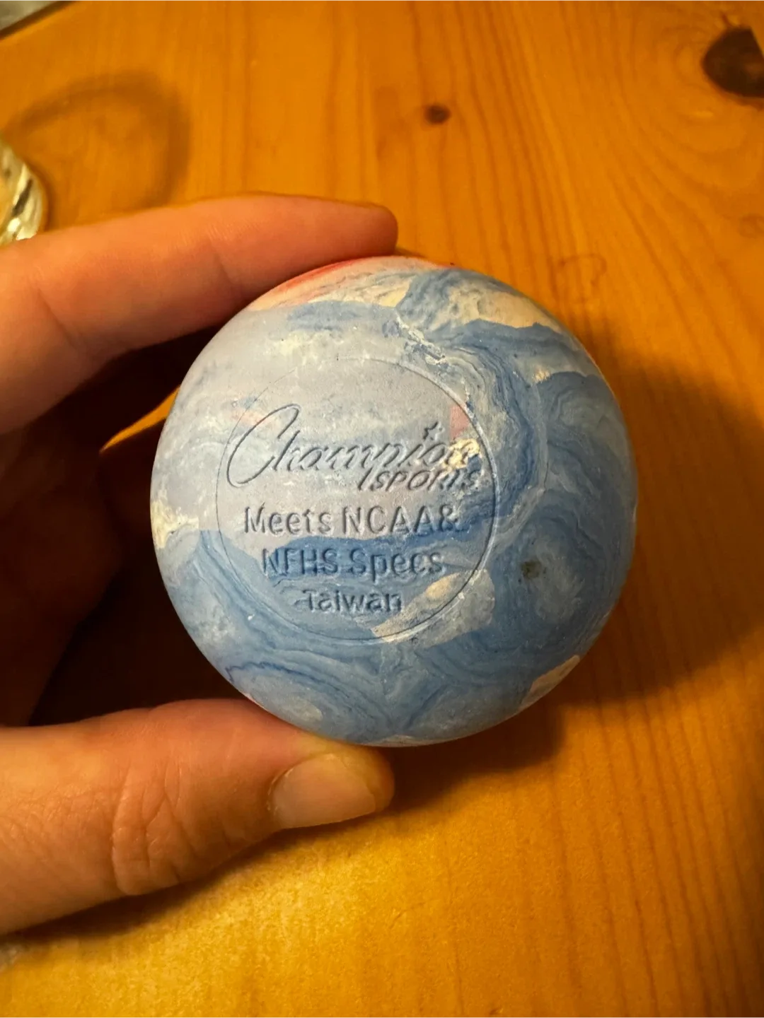 Champion Sports Lacrosse Ball - Blue/White thumbnail