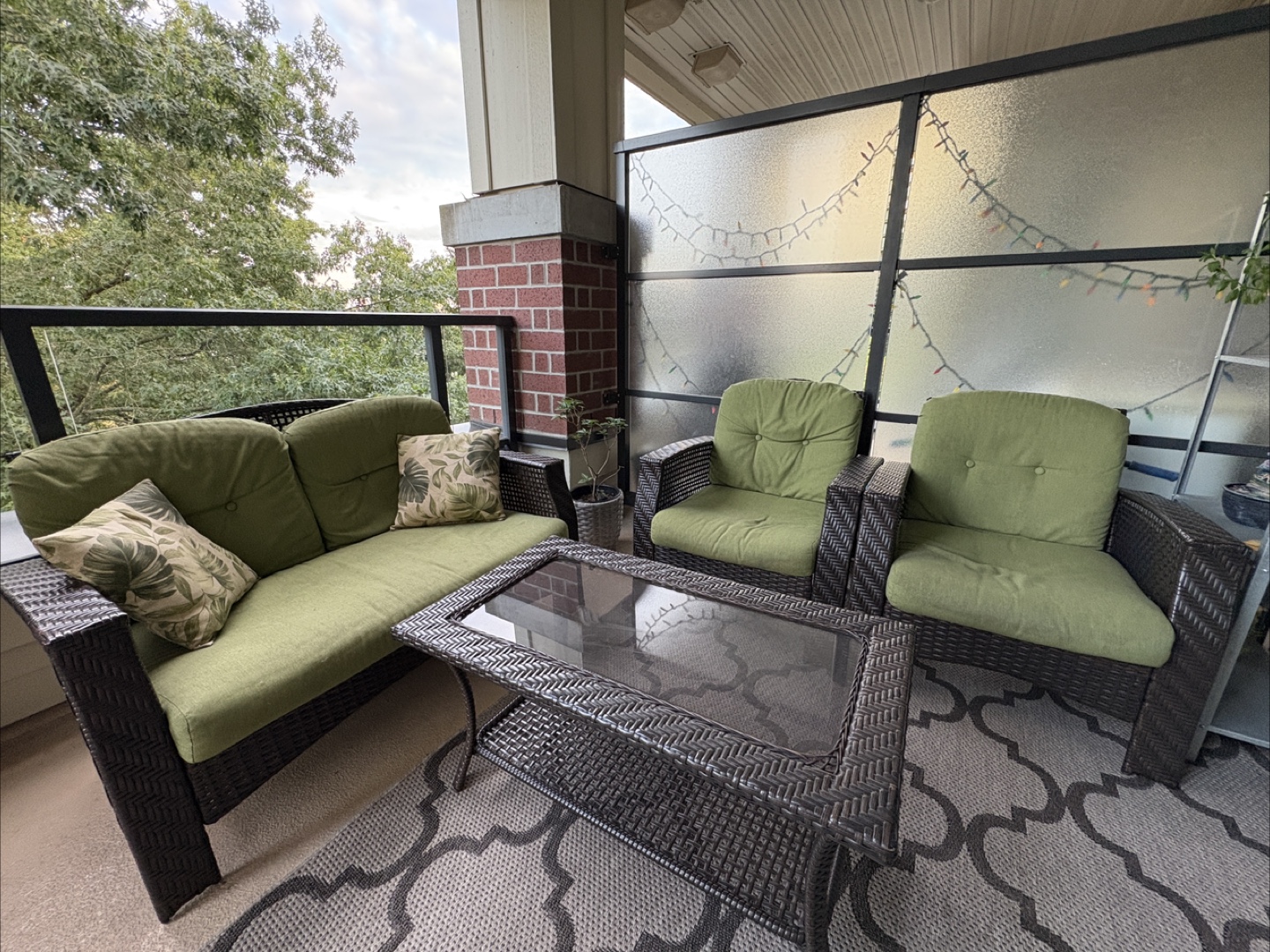 Outdoor Wicker Patio Set - Loveseat, Chairs, Table