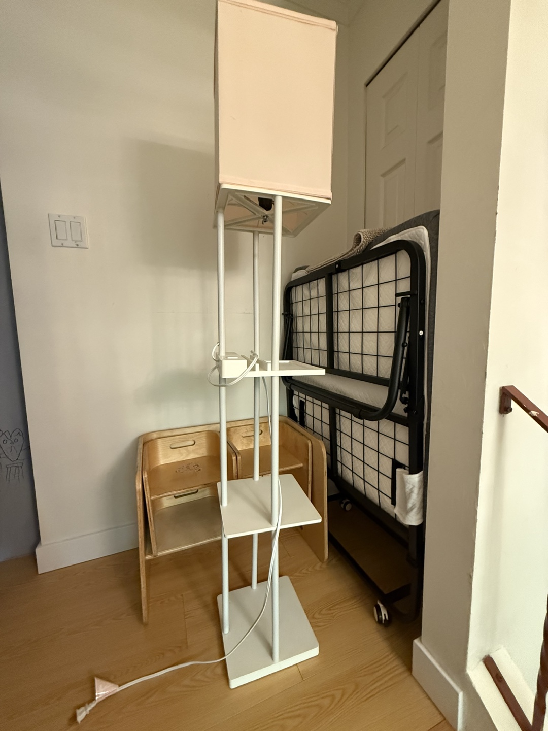 Modern White Pink Shelf Floor Lamp