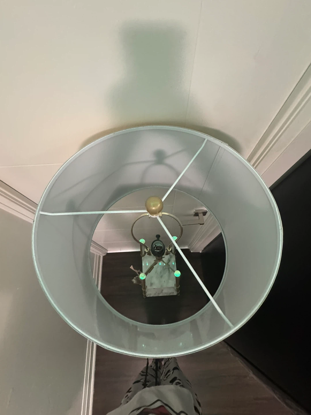 Gold Floor Lamp with Marble Shelves - photo 4