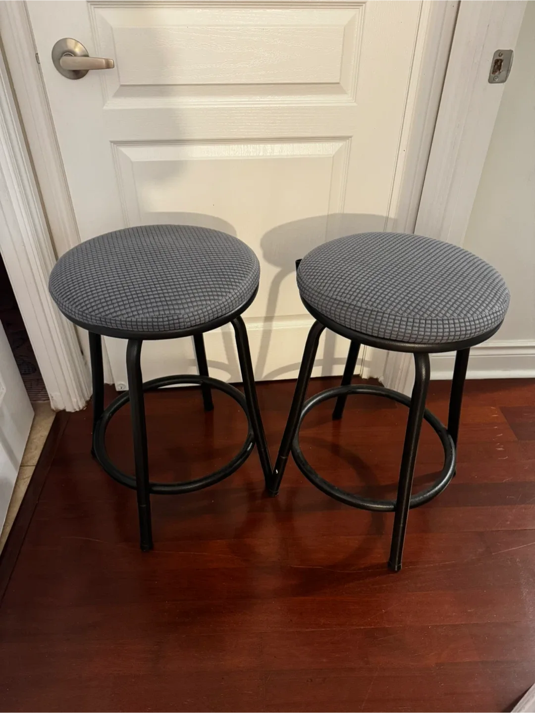 Two Grey Bar Stools thumbnail