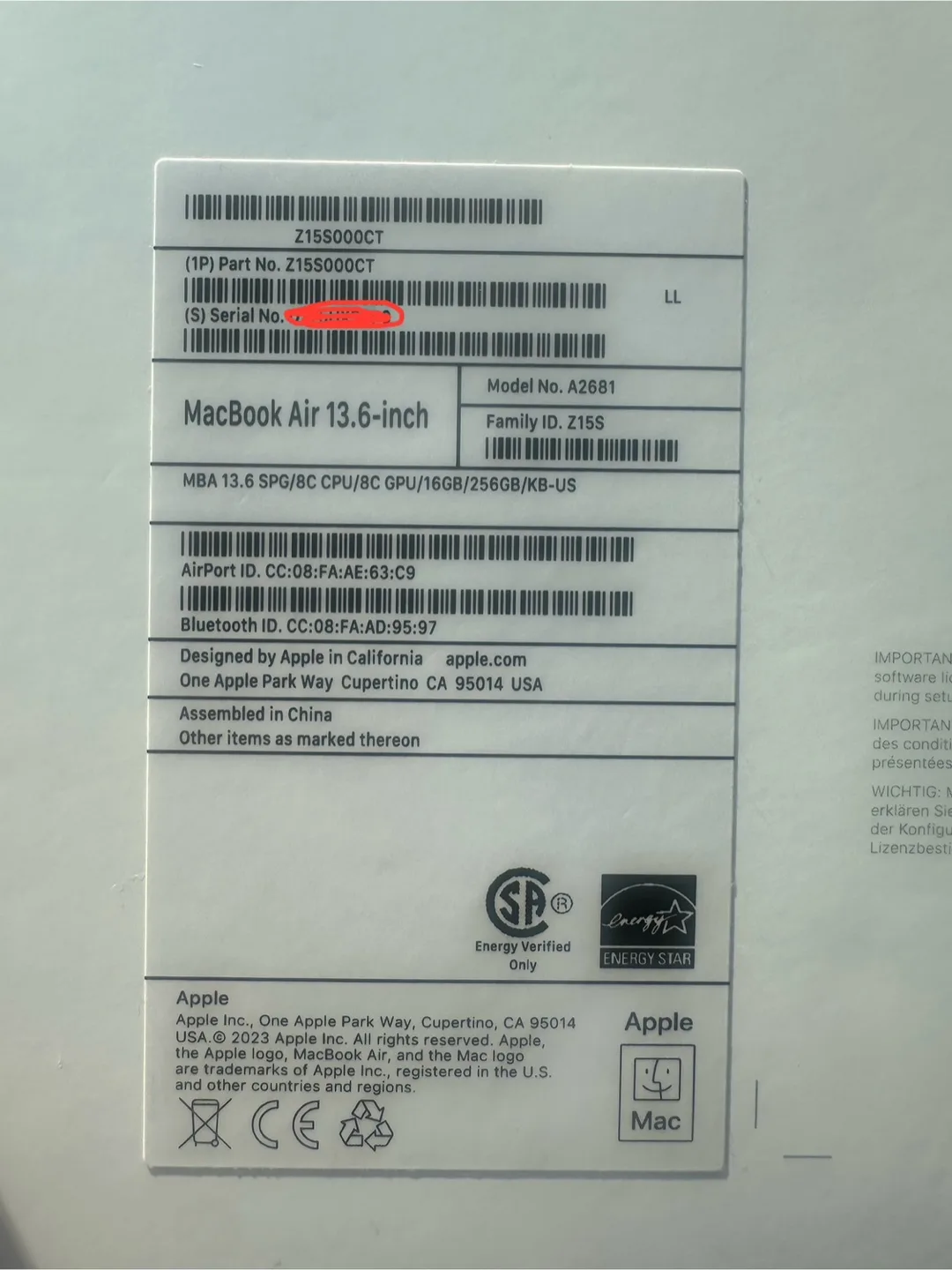 M2 MacBook Air 16/256 100% Battery Health image indicator(4)