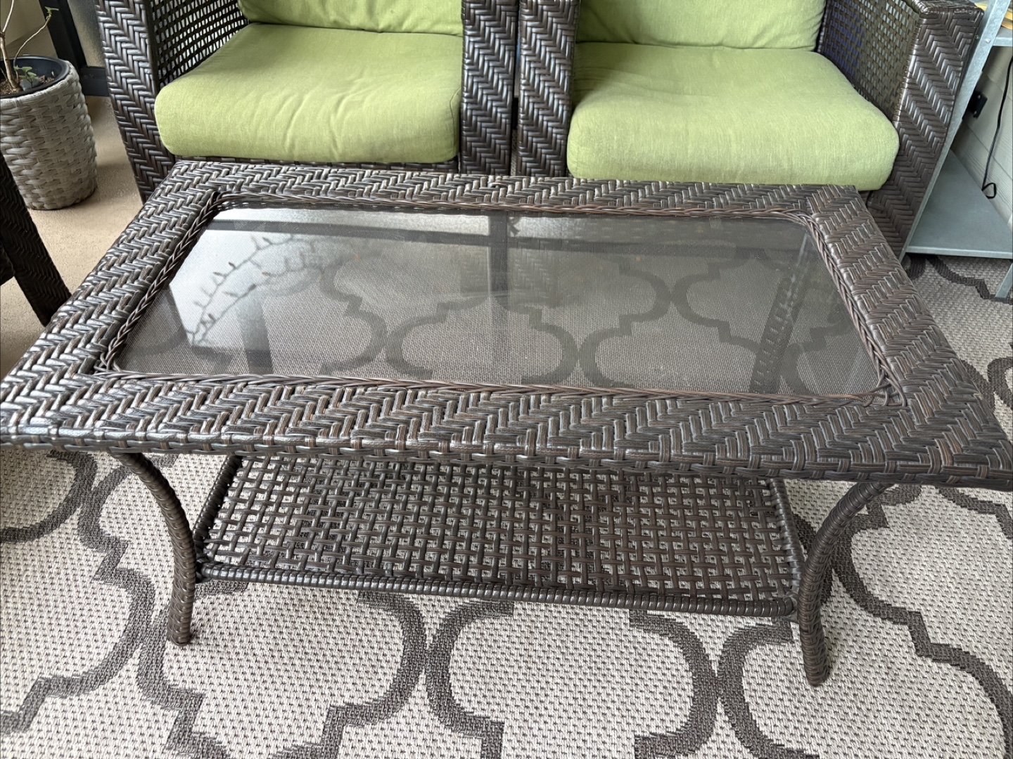 Outdoor Wicker Patio Set - Loveseat, Chairs, Table - photo 2