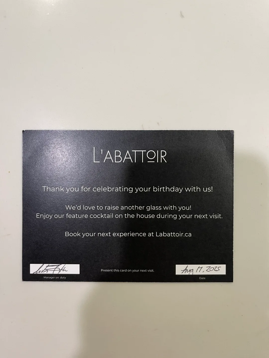 Free with purchase L'Abattoir Cocktail On The House Voucher thumbnail