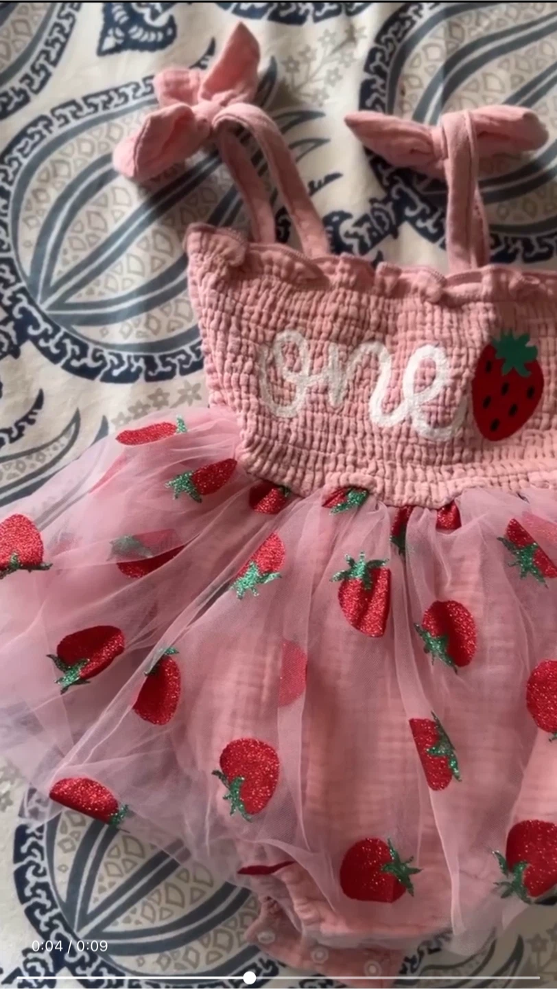 Strawberry 1st Birthday Outfit - photo 2