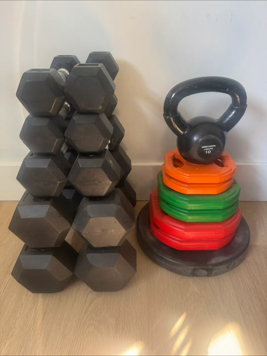 Moving sale - Home Gym Set – Dumbbells, Bar + Plates, Bands