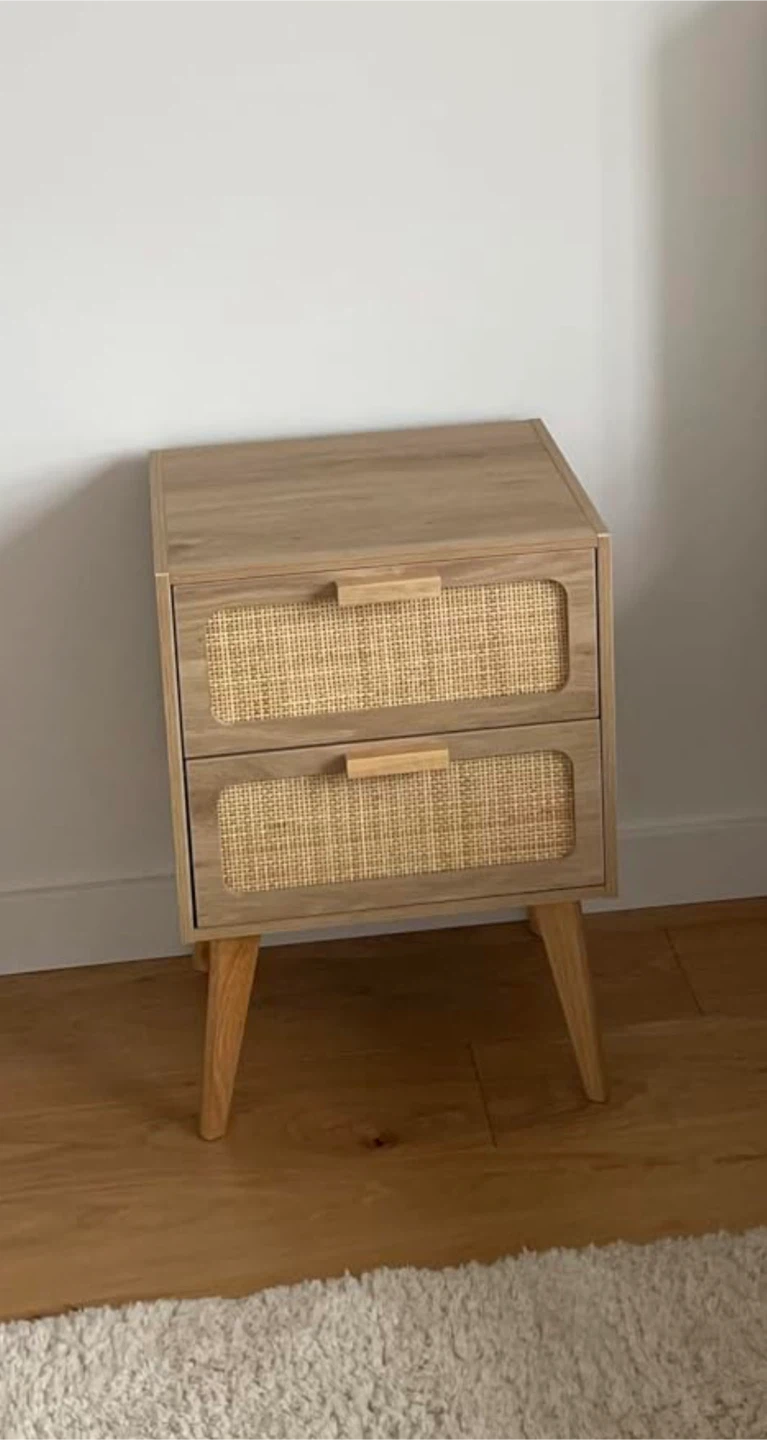 Rattan Nightstand with 2 Drawers (set of 2) - photo 2