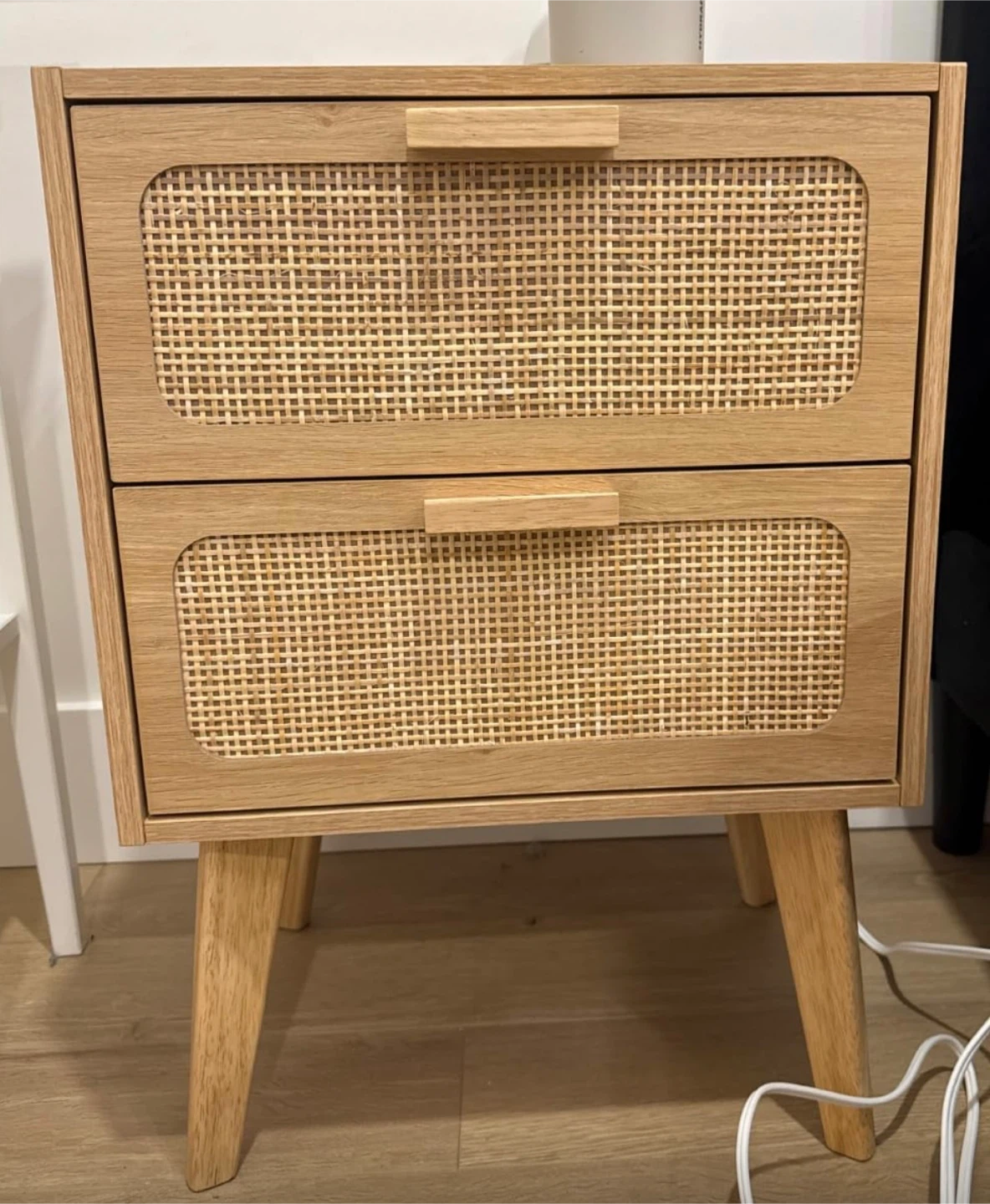 Rattan Nightstand with 2 Drawers (set of 2)