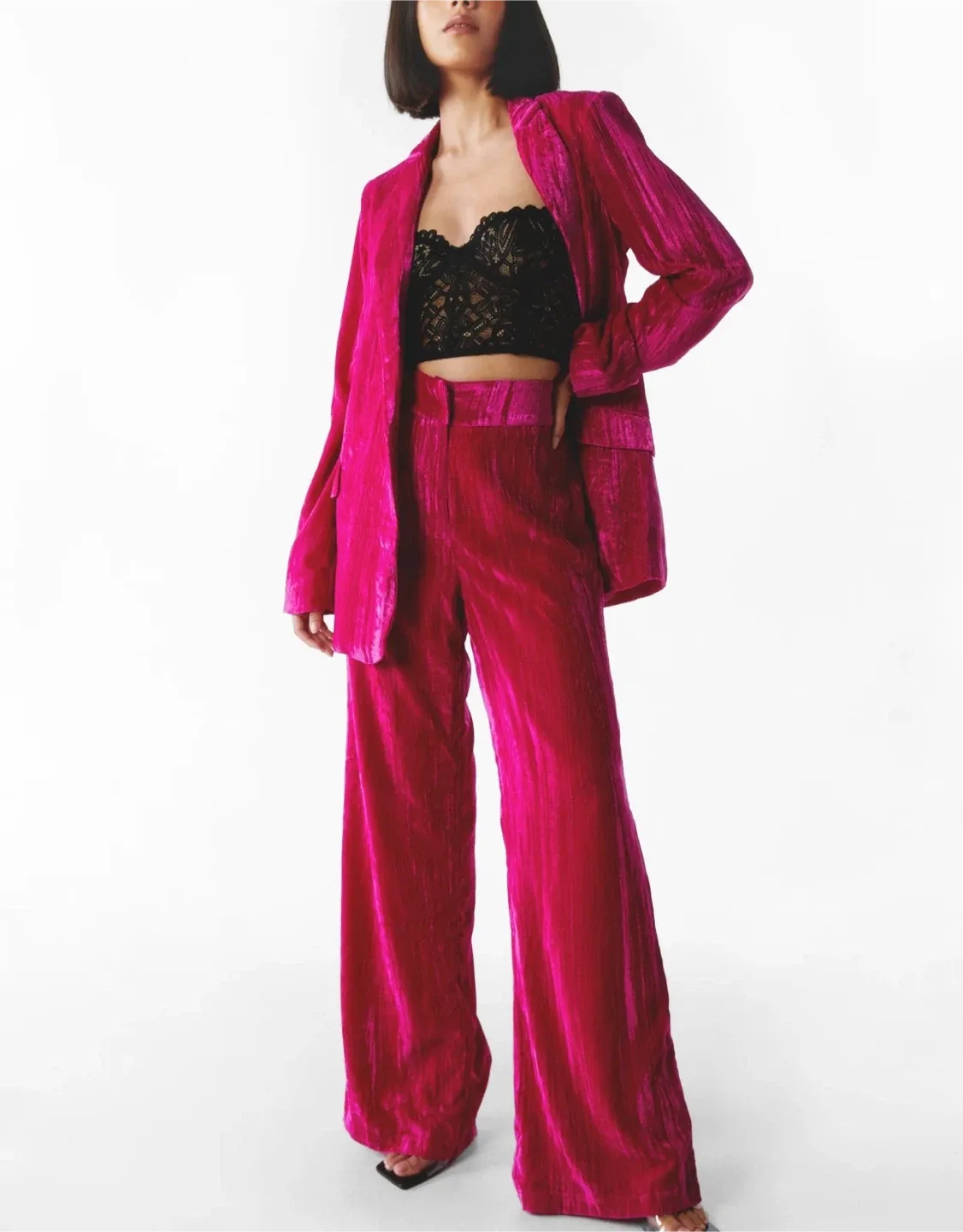 NWT Nasty Gal | Velvet Pant Suit - US 6 image indicator(3)