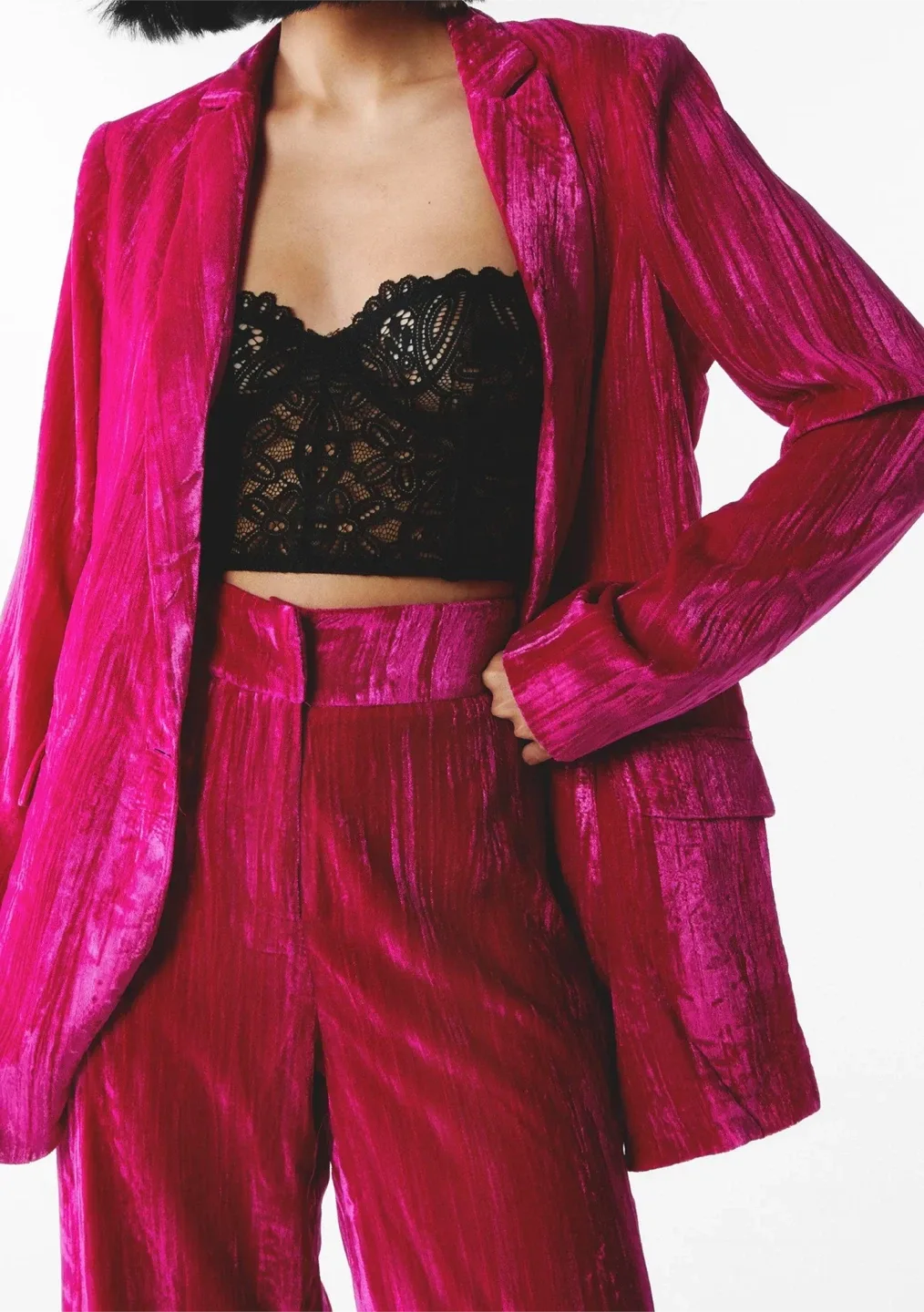 NWT Nasty Gal | Velvet Pant Suit - US 6 thumbnail