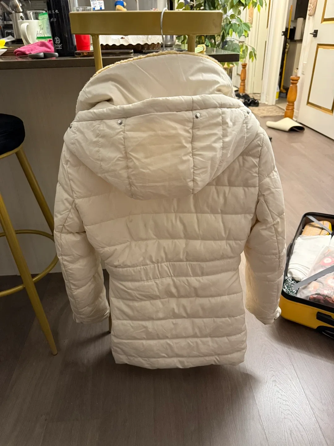ZARA Puffer Jacket - Cream, Size M image indicator(6)