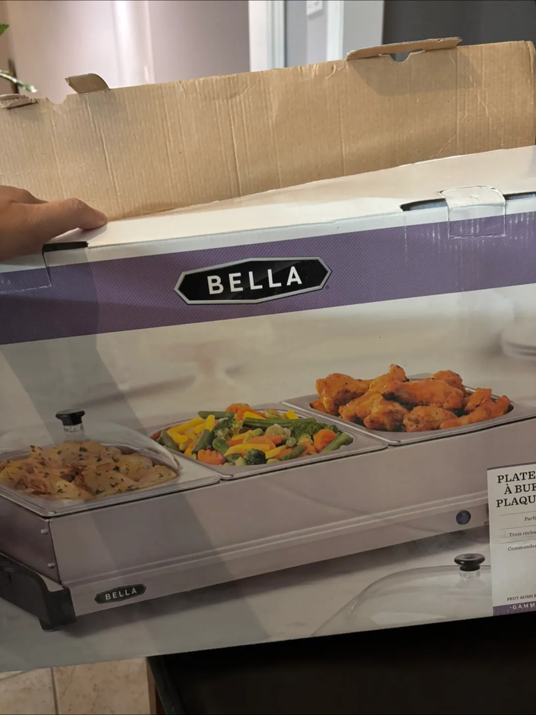 Bella Triple Buffet Server & Warming Tray - New in Box! thumbnail