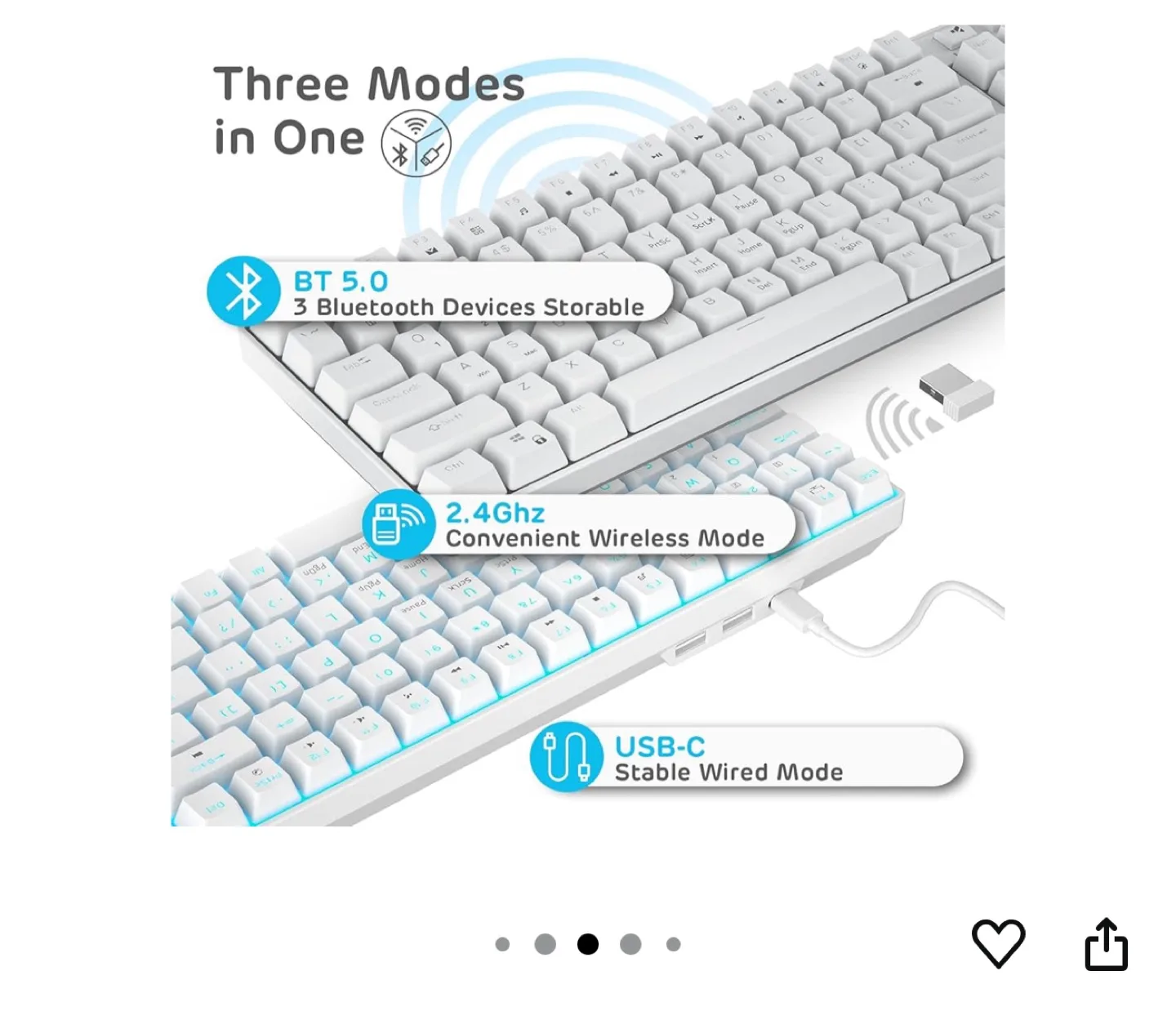 RK Royal Kludge RK96 White Keyboard image indicator(4)