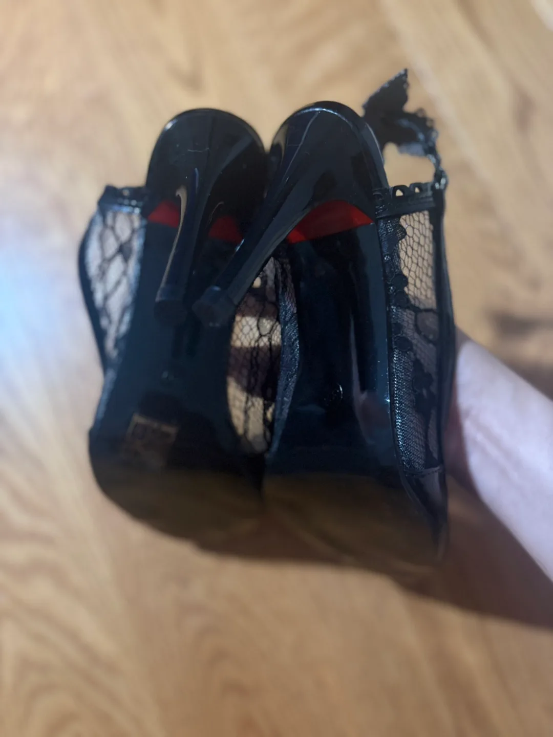 Black Lace Fashion Heels image indicator(2)