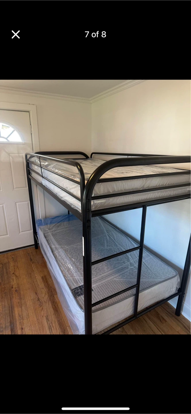 Black Metal Bunk Bed Frame - photo 2