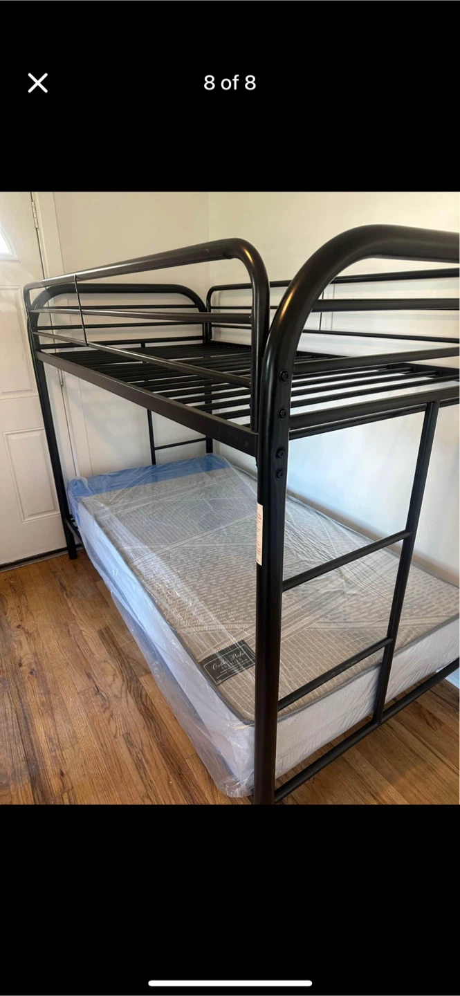 Black Metal Bunk Bed Frame - photo 3