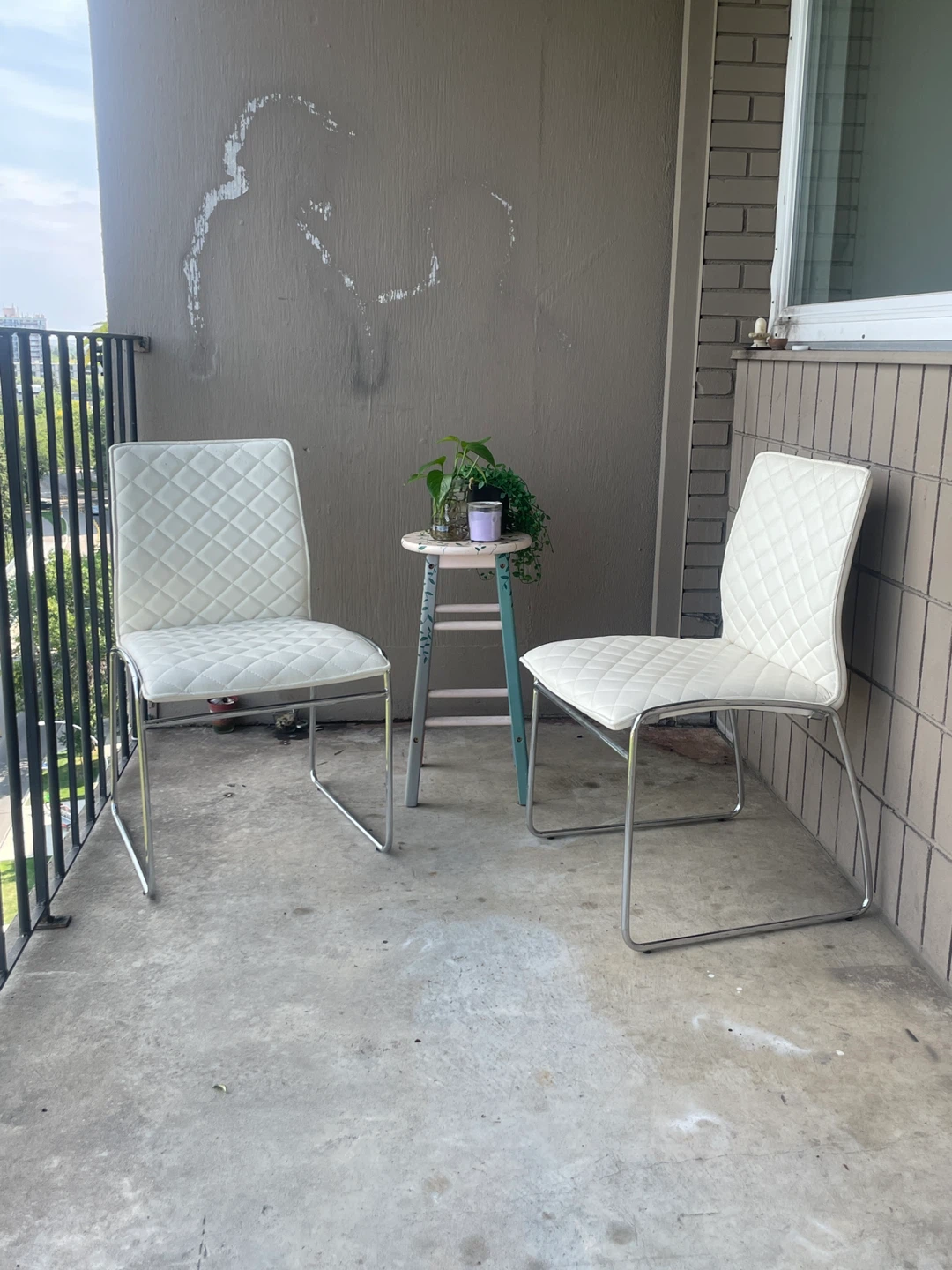 Outdoor Chairs and Hand-Painted Wooden Stool - photo 2